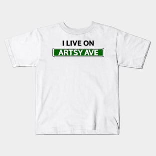 I live on Artsy Ave Kids T-Shirt